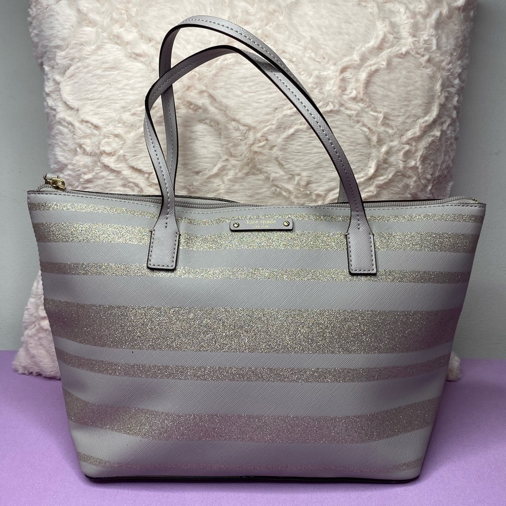 Kate Spade Haven Lane Hani Tote Glitter Stripe